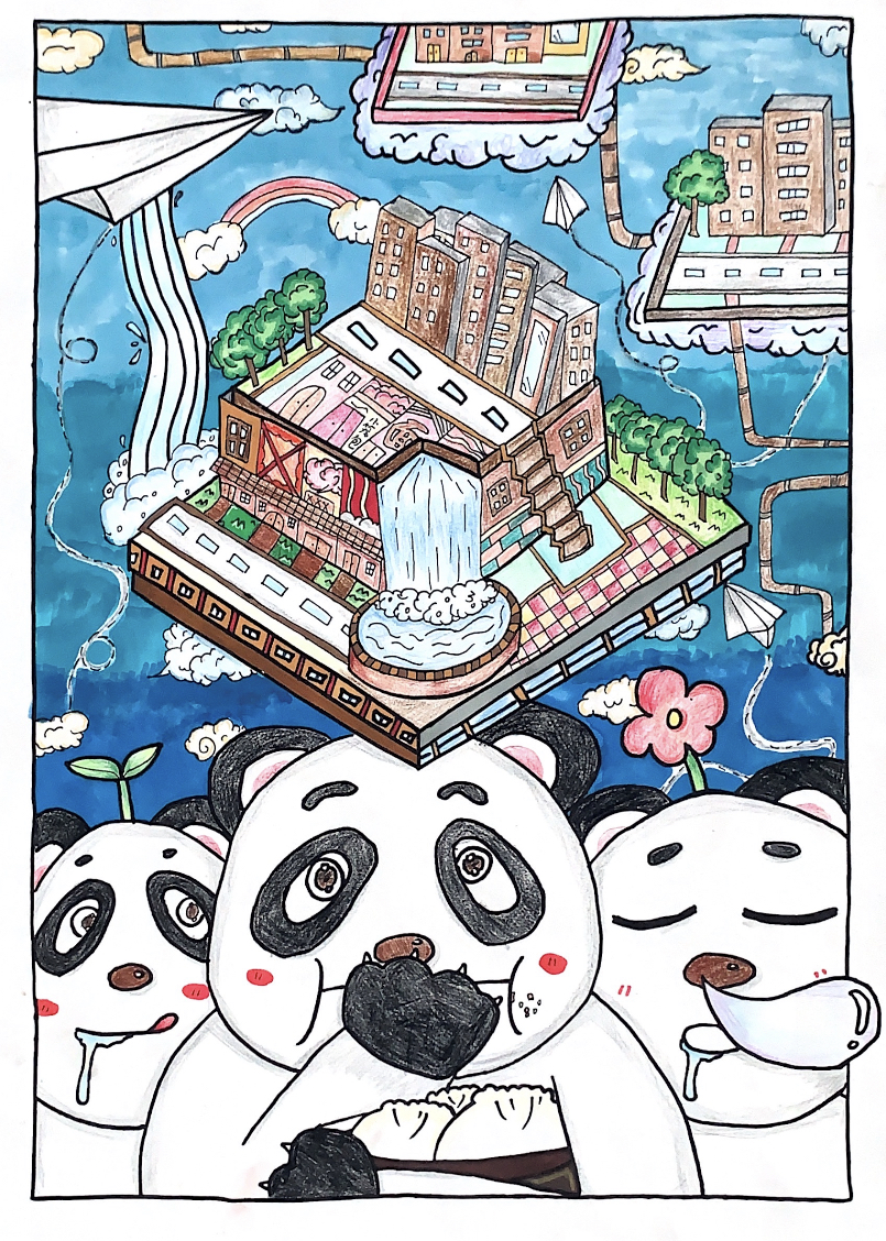 雙流區在成都市37屆青少年科技賽獲獎優秀作品展第三期科幻畫項