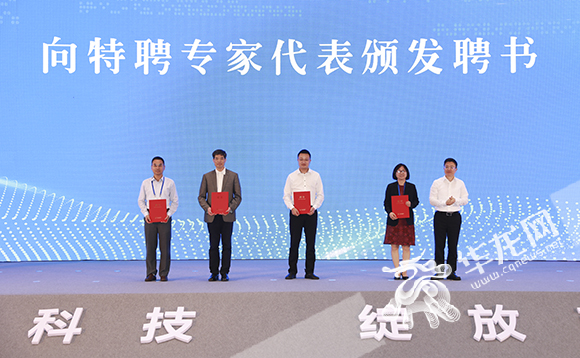 向特聘专家颁发聘书。华龙网-新重庆客户端 首席记者 李文科 摄
