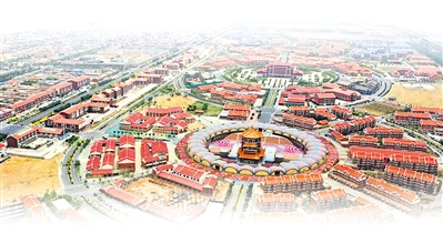 <p>　　俯瞰闽宁镇全景。</p>